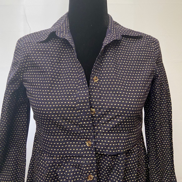 Anthropologie Maeve Blue Polka Dot Tunic - Picture 4 of 9